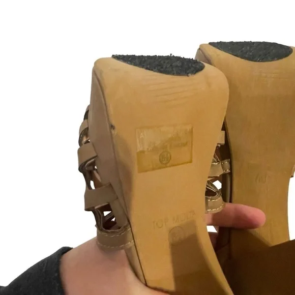 TOP MODA Bonica Tan Suede Open Toe Heels Shoes Sandals - Picture 7 of 7